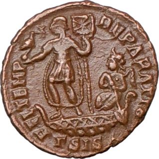 Constans 348AD Authentic Ancient Roman Coin Galley Phoenix Christ