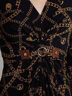 Michael Michael Kors Long sleeved chain print dress Navy   