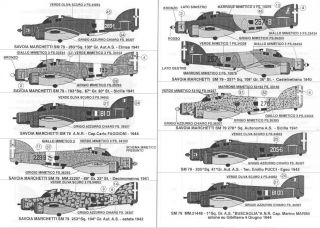 Sky Models Decals 1 48 Savoia Marchetti SM 79 Italian Bomber