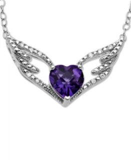 Sterling Silver Necklace, Amethyst (1 1/8 ct. t.w.) and Diamond Accent