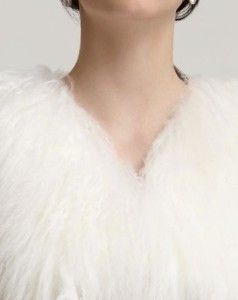450 New Adrienne Landau Mongolian White Lamb Fur Vests