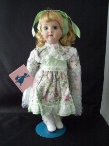 Vintage Marian Yu Design Porcelain Doll COA and Stand