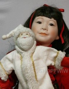 Marian Yu 20 Porcelain Musical Asian Christmas Doll Plays Silent