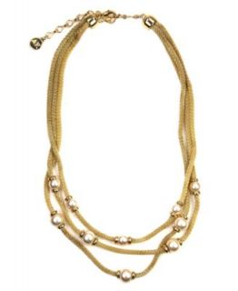 Charter Club Necklace, Gold Tone Four Row Toggle Necklace   Fashion