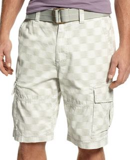 American Rag Shorts, Printed Faded Grid Shorts   Mens Shorts