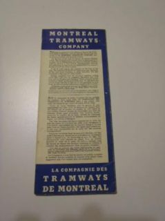 1941 Montreal Tramways Route Map Auto Bus Routes