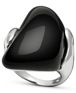Sterling Silver Ring, Black Onyx Ring (32 1/2 ct. t.w.)   Rings
