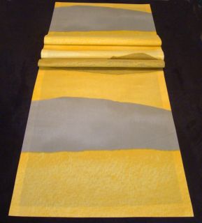 Custom Finnish Marimekko Gray Yellow Joiku Yoik Table Runner Wall Art