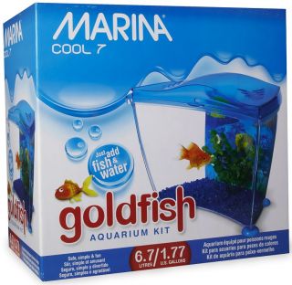 Marina Cool 7 Goldfish Aquarium Kit Blue 1 77 Gal