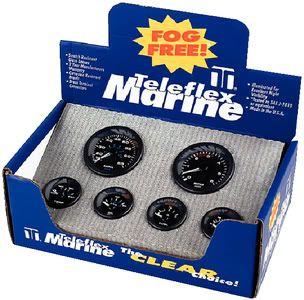 Teleflex Marine Premier Pro Black 6 Gauge Set Fog Free Tel 62715P