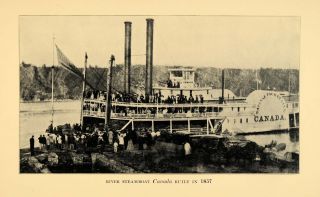 Steamboat Canada River Boat Marine Dock Ship ORIGINAL HISTORIC IMAGE
