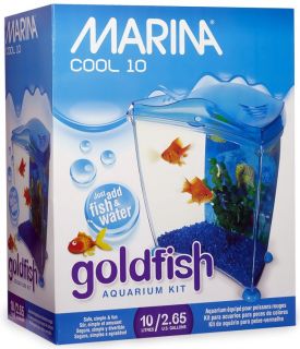 Marina Cool 10 Goldfish Aquarium Kit Blue 2 65 Gal
