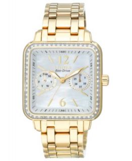 Citizen Watch, Womens Eco Drive Silhouette Gold Tone Stainless Steel