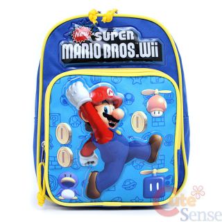 Super Mario Wii Toddler School Backpack Bag 10in Coin