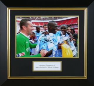 Mario Balotelli and Micah Richards Signed Manchester City FA Cup