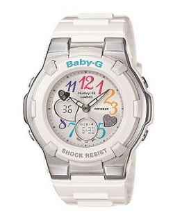 Baby G Watch, Womens Analog Digital White Resin Strap BGA116 7B
