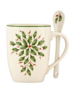 Lenox Dinnerware, Exclusive Set of 2 Holiday Cocoa Mugs with Spoons