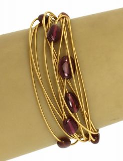 Marco Bicego 18K Gold Ruby Beads 14 Rows Ladies Bracelet