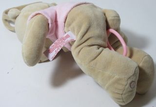 2010 FAO Schwartz Pink Girl Teddy Bear Musical Crib Pull Toy Lovey