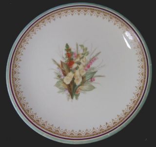 Wedgwood Lily of The Valley Celadon Burgundy Rim Plate