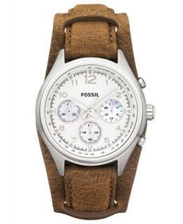 Fossil Watch, Womens Chronograph Flight Tan Leather Strap 38mm CH2795