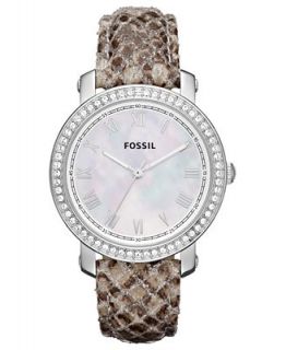 Fossil Watch, Womens Emma Snake Print Leather Strap 38mm ES3116