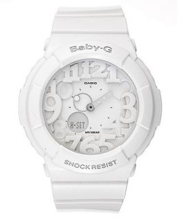 Baby G Watch, Womens Analog Digital White Resin Strap 43mm BGA131 7B