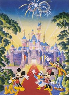 Disney Castle Sleeping Beauty Fab 5 Signed Souders