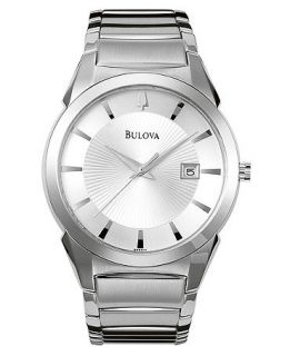 Bulova Watch, Mens Stainless Steel Bracelet 38mm 96B015   All Watches