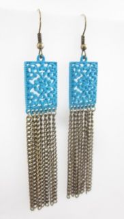 You are bidding on NEW MARLYN SCHIFF Gold Tone Blue Chain Dangle