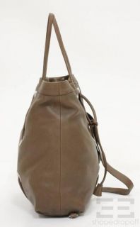 Marni Brown Leather Silver Grommet Large Tote Bag with Shoulder Strap