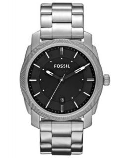 Fossil Watch, Mens Machine Gray Tone Stainless Steel Bracelet 42mm