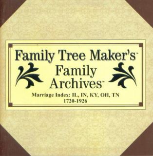 Family Tree Makers Archives Marriage Index #2 PC CD IL IN KY OH TN