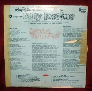 Disney Mary Poppins Soundtrack Vintage 1964 Marni Nixon Lee