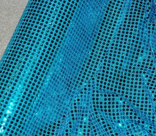 Sequin Stretch Knit Fabric Turquoise 56 by The Yard