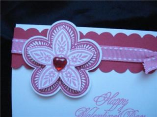 Valentines Day Card Stampin Up Red Hearts Martha Stewart EK Punch