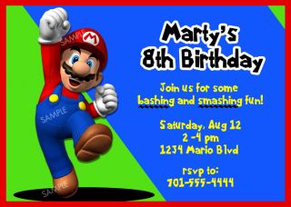 Mario Brothers Invitation for Birthday Party