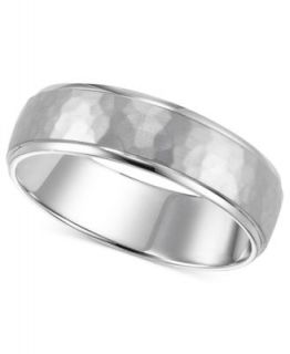 14k White Gold Ring, 6mm Engraved Wedding Band   Rings   Jewelry