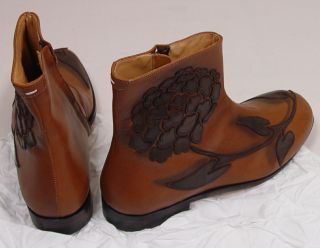 Maison Martin Margiela Shoes $2150 Brown Limited Edition Floral Boot