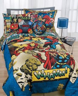 Disney Marvel Comics 180T Full Comforter Sham Set New