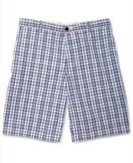 Izod Shorts, Windowpane Flat Front Plaid Shorts   Mens Shorts