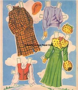 Vintage 1950 Mary Jo Paper Dolls Lazer RPRO ORG Sz