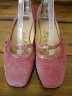 Sofft Pink Suede Leather Mary Jane Comfort Shoes Flats 8 5 w 39