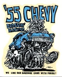 Ed Big Daddy Roth 55 Chevy 1966 Decal Sticker