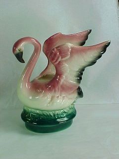 Vintage Pink Flamingo Figural Planter Vase Maddux California Pottery