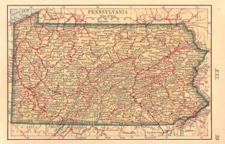 Pennsylvania Maryland Antique Map Ivison 1887