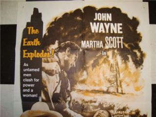 40s Original 1943 WWII Vtg John Wayne War of The Wildcats Movie Poster