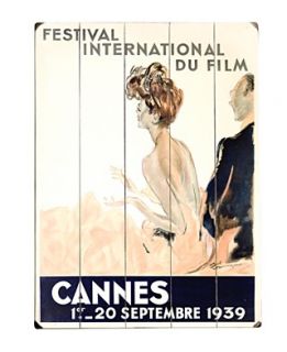 ArteHouse Wall Art, 1939 Cannes Film Festival Wooden Sign