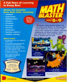 Math Blaster Ages 6 9 PC CD 1st 3rd Grade Arcade Game