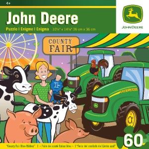 Masterpieces John Deere County Fair Blue Ribbon Tractor Kids Jigsaw